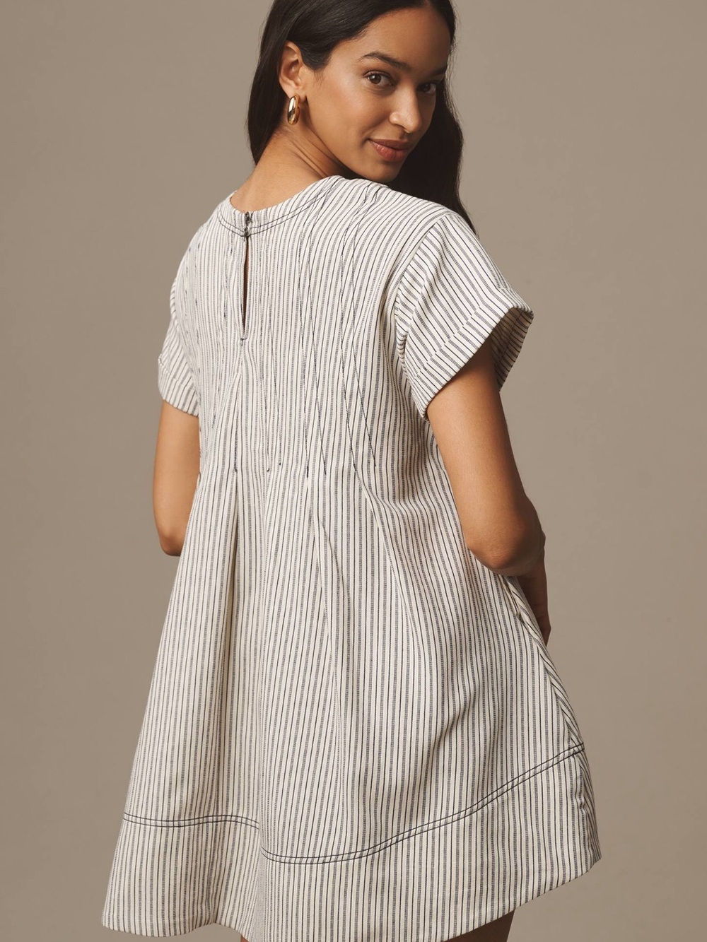 Pilcro White and Black Pinstripe Swing Tunic - Picture 2 of 6